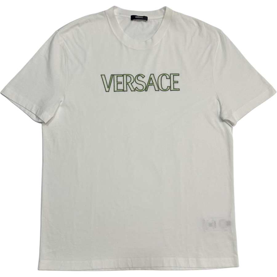 VERSACE T Shirts Men's White Crew Neck Moderate Straight Fit