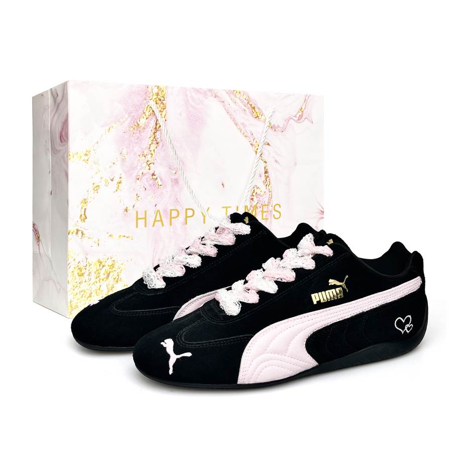 PUMA Speedcat Special Shopping Bag Suede Abrasion Resistant Low top Casual Shoes Unisex Black Pink