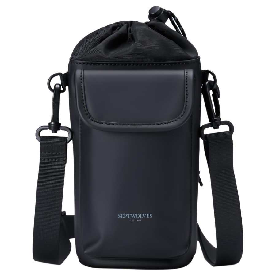 SEPTWOLVES SEPTWOLVES Fabric Cell Phone Pouch Men's Black
