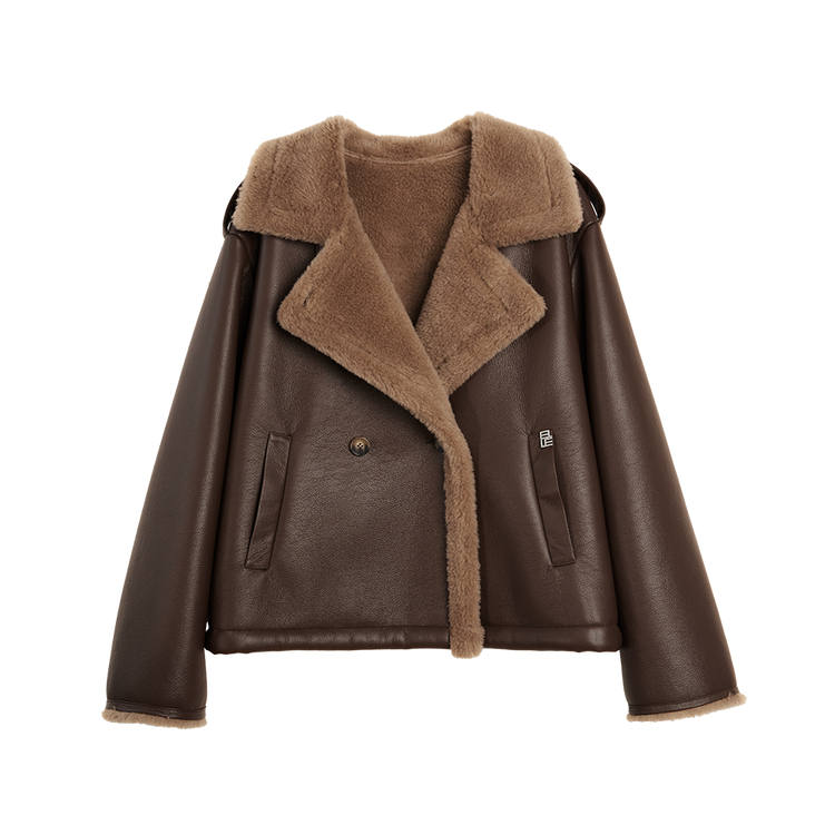 ELLE Furs Women's Coffee Lapel Moderate