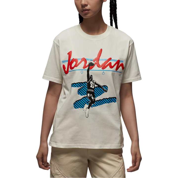 Jordan Jordan T Shirts Women's Ecru Crew Neck Moderate