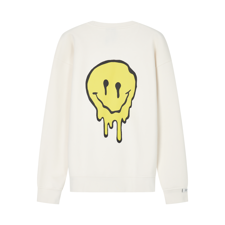 Adidas Adidas LABEL Sweatshirts Unisex Ivory White Crew Neck Moderate Regular
