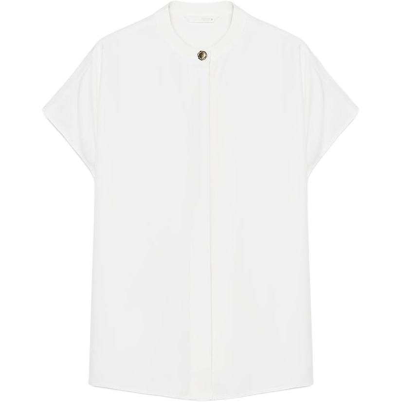 ZARA Shirts Women's Oyster White Crew Neck Moderate