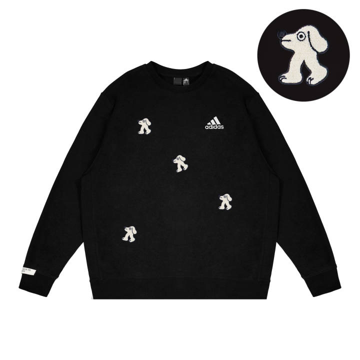 Adidas Adidas LABEL Sweatshirts Unisex Black Crew Neck Thickened Regular