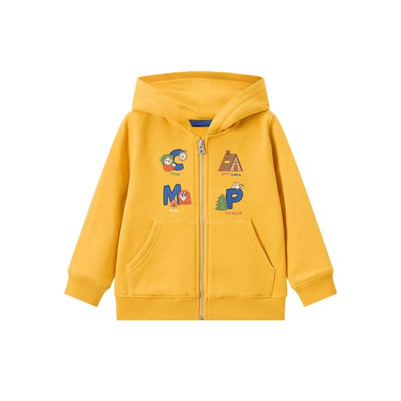 Teenie Weenie Men Sweatshirt Letter Cartoon Hooded Fleece Lined Comfortable Long Sleeved Kids'