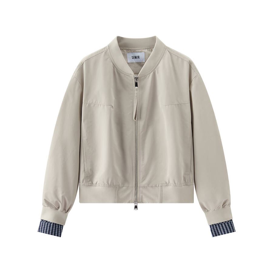 Semir Mall Same Style Women's Apparel Jackets Women's Baseball Collar Moderate Mock Two Piece