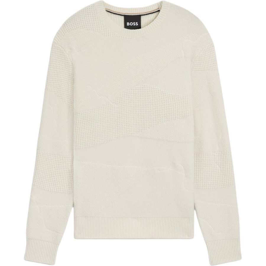 HUGO BOSS Knitwear Men's Neutral Color Crew Neck Moderate Other