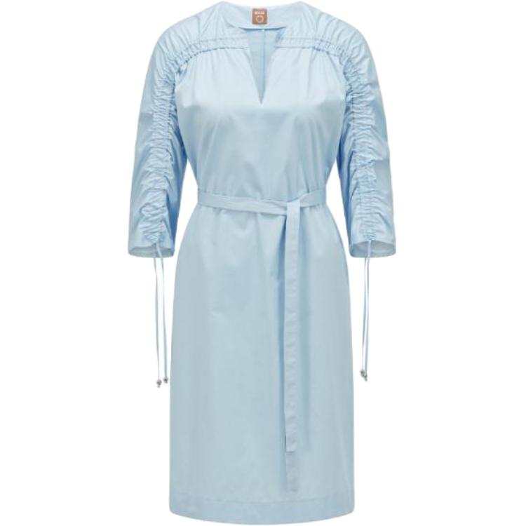 HUGO BOSS SS22 Long Sleeved Dress Women's Blue