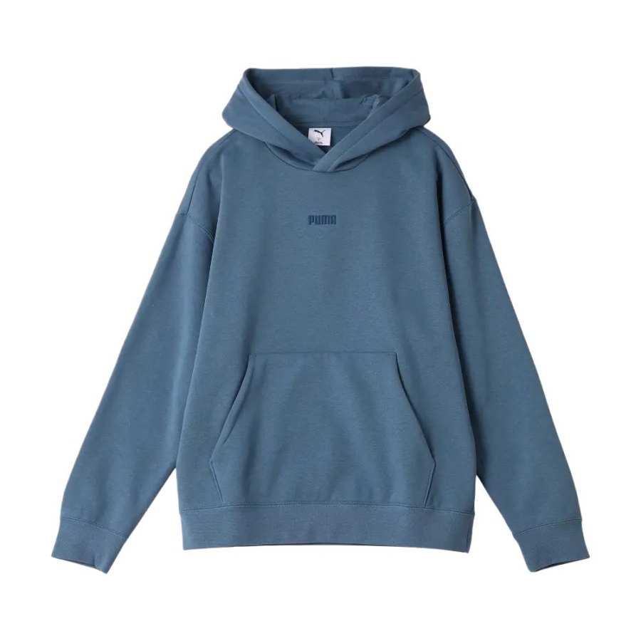 PUMA Elevated FW25 ESS HOODIE RELAXED Hooded Fleece Lined Loose Fit Drop Shoulder Sleeve Sweatshirt Men's Blue