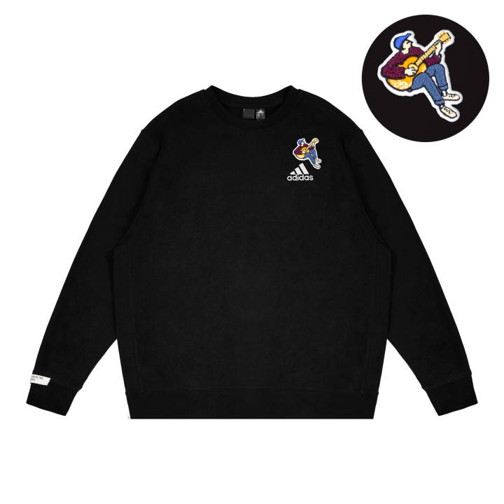 Adidas Adidas Sweatshirts Unisex Black Crew Neck Thickened Regular