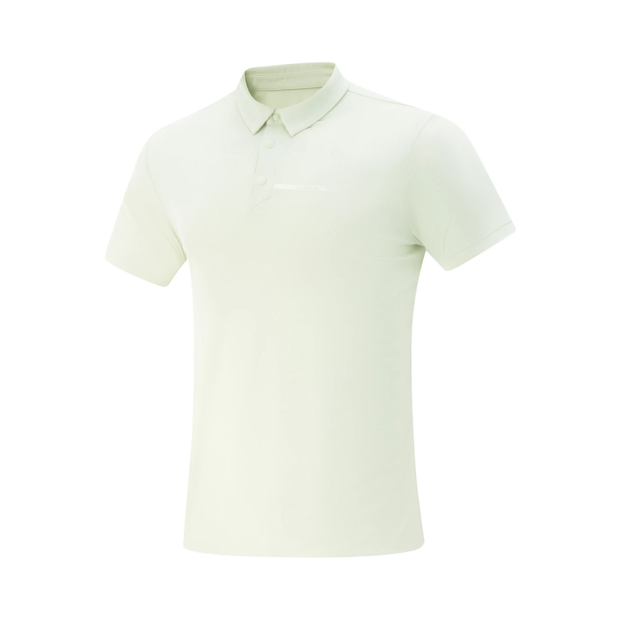 Li-Ning Li Ning Polo Shirts Men's Soft Aqua Green Polo Collar Moderate Straight Fit