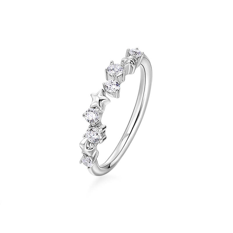 KADER 925 Sterling Silver Synthetic Cubic Zirconia Rings Unisex Silver White