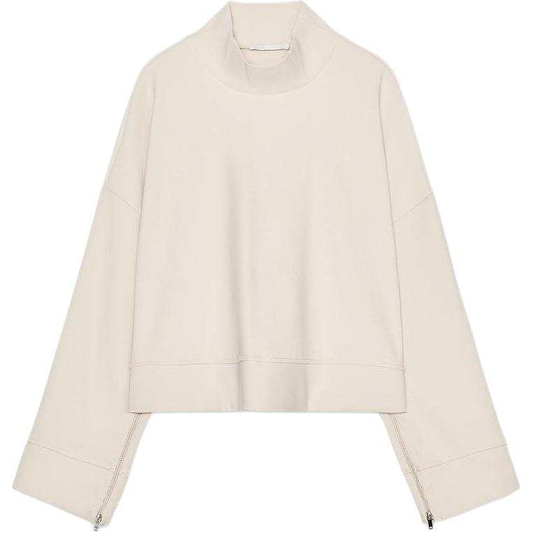 ZARA Sweatshirts Women's Ecru Turtleneck Moderate