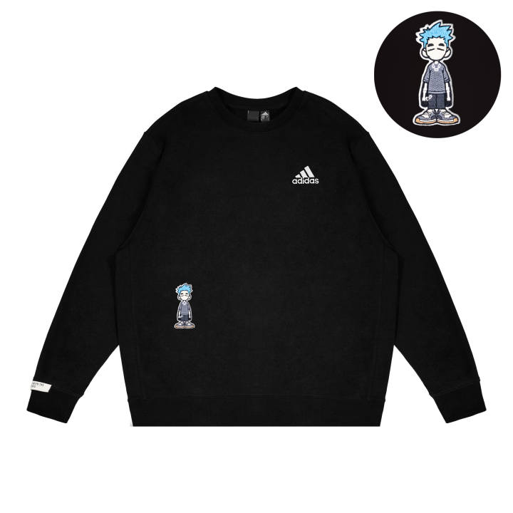 Adidas Adidas LABEL Sweatshirts Unisex Black Crew Neck Thickened Regular