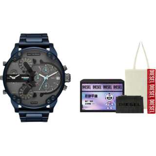 DIESEL MR. DADDY Armor Series Wrist Watches Quartz Movement Stainless Steel Strap Black Dial Men's Watches