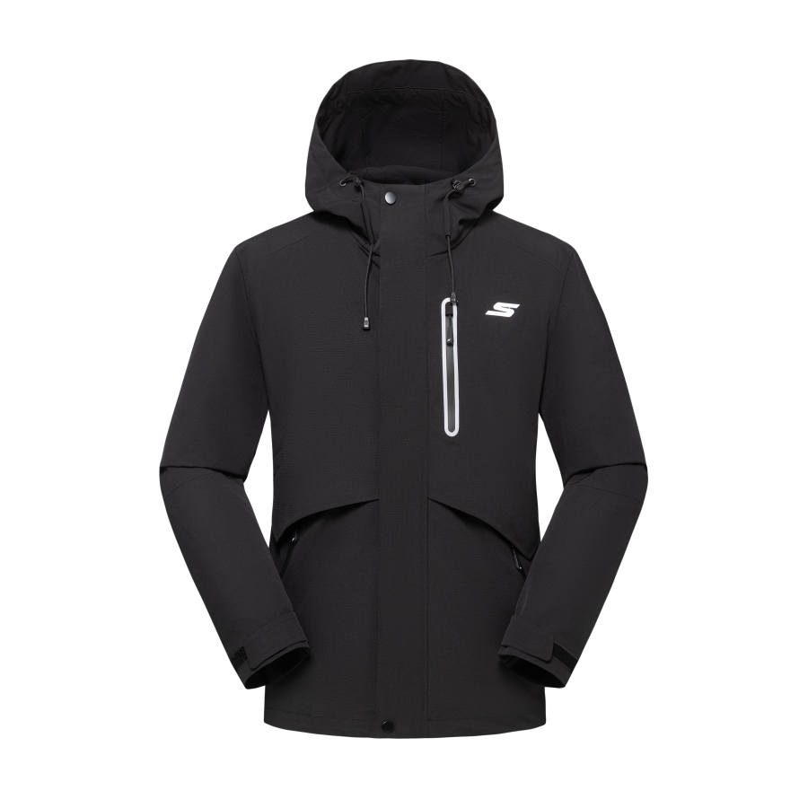 Skechers Jackets Unisex Black Hooded Non Detachable Moderate
