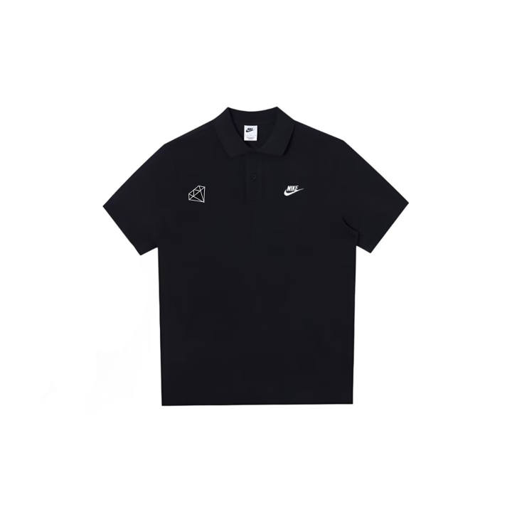 Nike Nike Dri Fit T Shirts Unisex Black Polo Collar Moderate Straight Fit