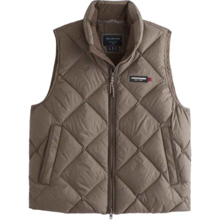 Abercrombie&Fitch Vests Men's Brown Stand Collar Thickened Other