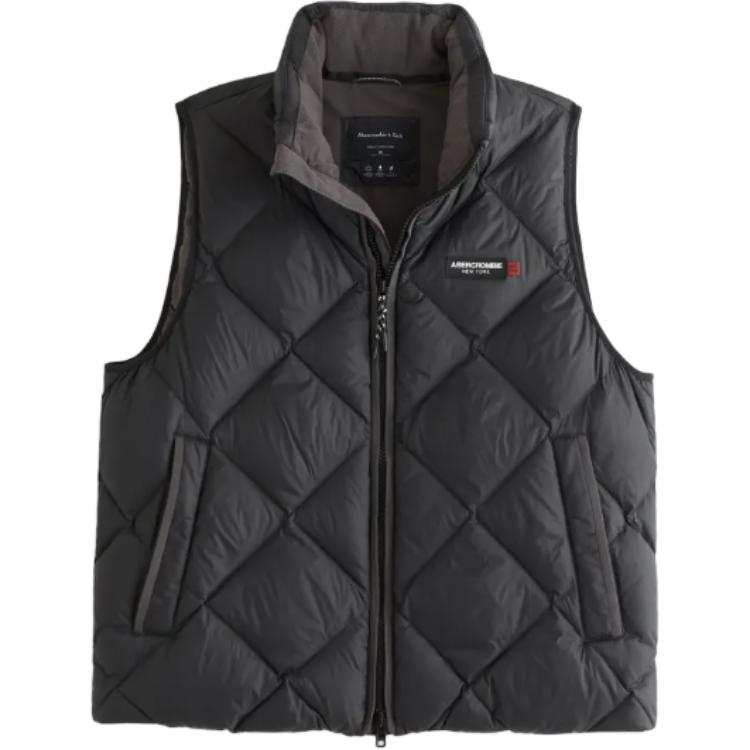 Abercrombie&Fitch Vests Unisex Black Stand Collar Other