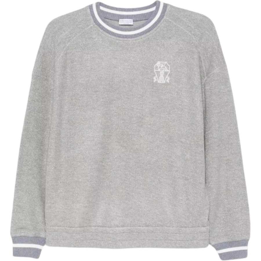 Brunello Cucinelli Logo Embroidered Long Sleeved Sweater