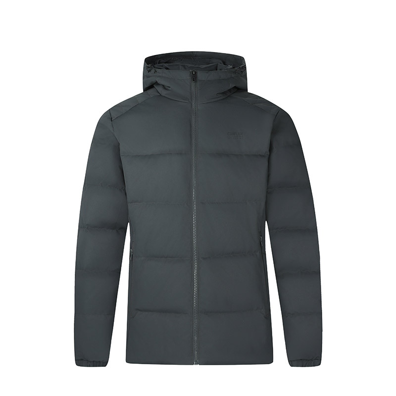 361° 361° Down Jackets Men's Jet Gray Hooded Moderate