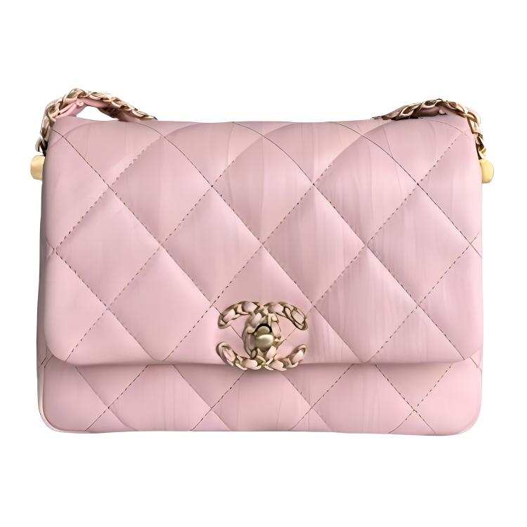 CHANEL Cow Leather Tofu Bag, Hobo Bag, Shoulder Bag, Crossbody Bag Women's Light Pink