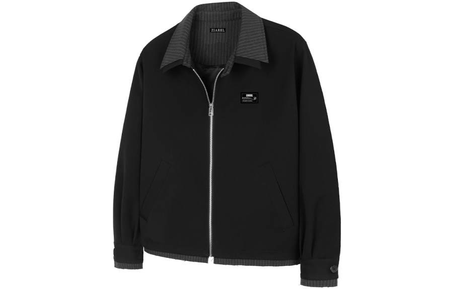 ZIAREL ZIAREL Jackets Unisex Black With Removable Logo Lapel Moderate