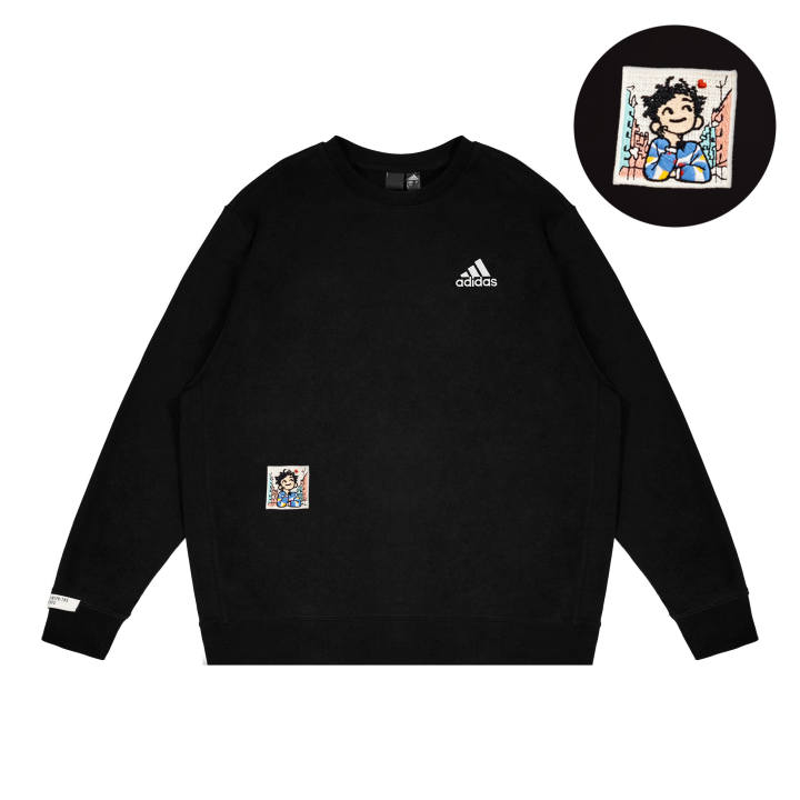 Adidas Adidas Sweatshirts Unisex Black Crew Neck Thickened Regular