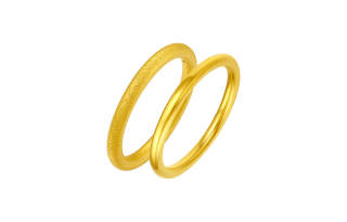 ZHOU LIU FU Eternal Love Plain Band 3D Hard Gold Fixed Price Rings Unisex