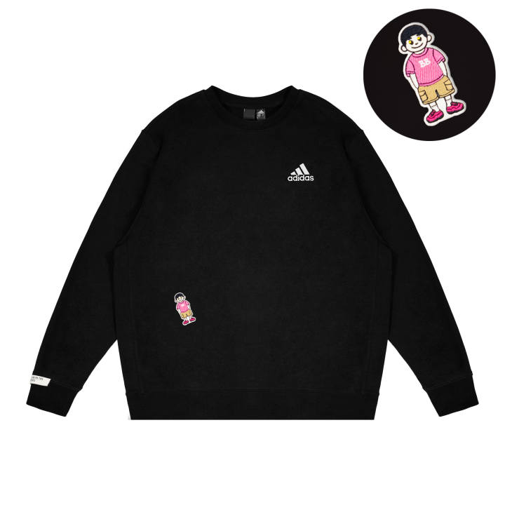 Adidas Adidas LABEL Sweatshirts Unisex Black Crew Neck Thickened Regular