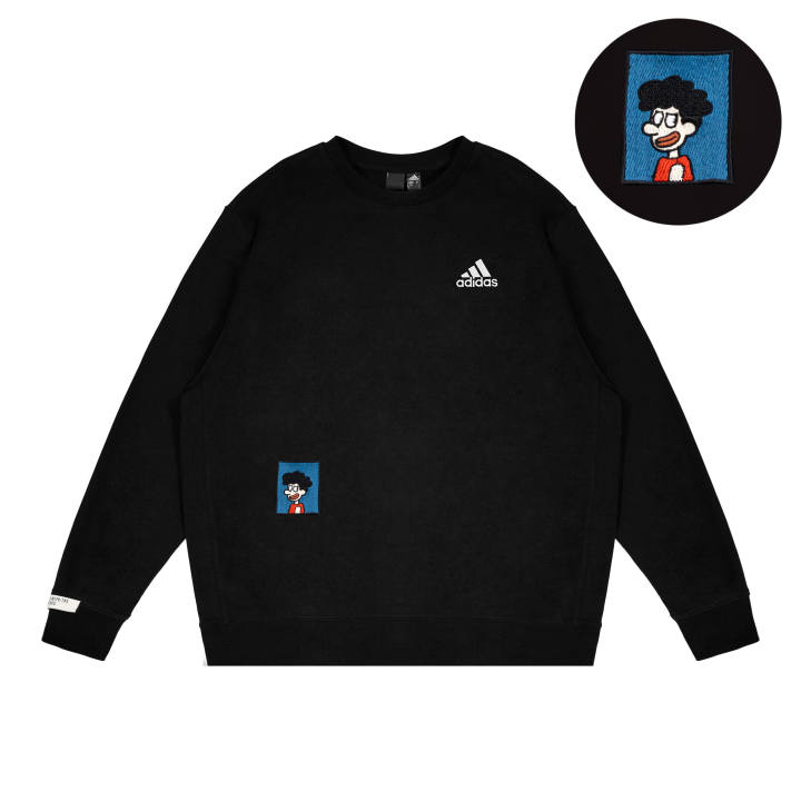 Adidas Adidas Sweatshirts Unisex Black Crew Neck Thickened Regular