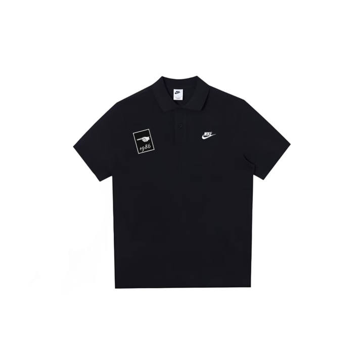 Nike Nike Dri Fit T Shirts Unisex Black Polo Collar Moderate Straight Fit