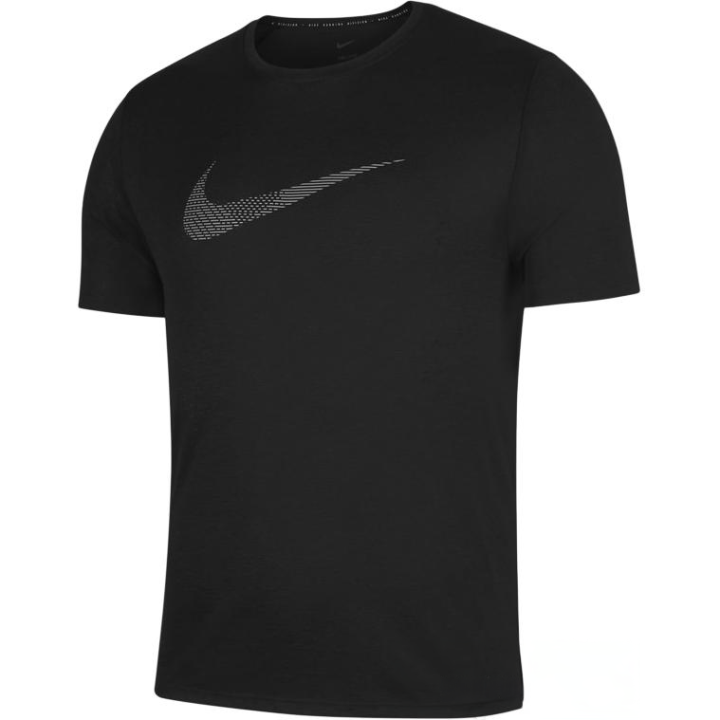 Nike Nike MILER T Shirts Men's Black Crew Neck Moderate