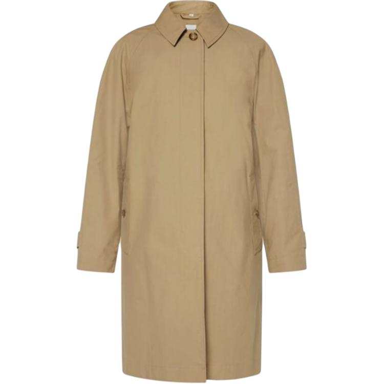 Burberry Coats Women's Khaki Lapel Moderate Straight Fit