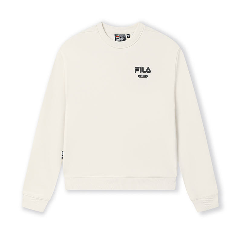 FILA 1911 Sweatshirts Women's Steam White IV Crew Neck Moderate Regular