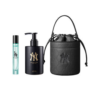 MLB Monogram Perfume 50ml/10ml+Trendy Luxury Bucket Bag High Street Black/Wild Berry Barbie
