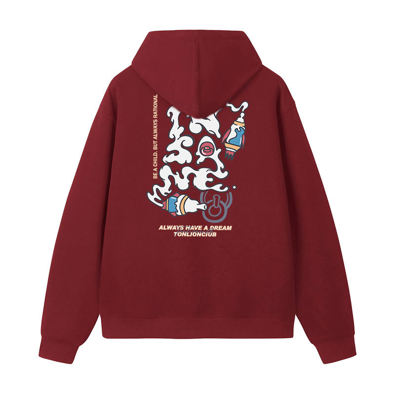 Tonlion Sweatshirts Unisex Hooded Moderate Heavyweight