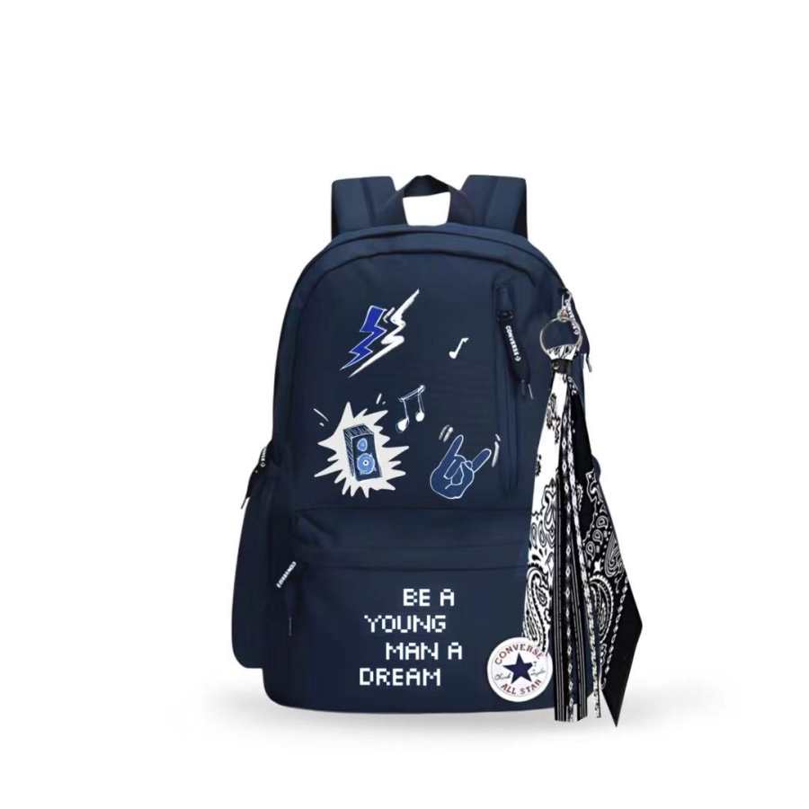 Converse Converse Polyester Trendy Electric Dream Journey Backpack Regular Unisex Navy Blue