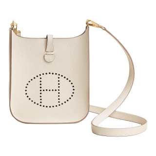 HERMES Evelyne Epsom Calfskin Crossbody Bag, Shoulder Bag 16 Women's 10 Craie Milkshake White
