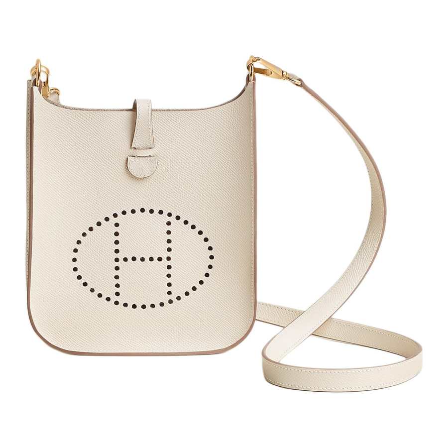 HERMES HERMES Evelyne Epsom Calfskin Crossbody Bag, Shoulder Bag 16 Women's 10 Craie Milkshake White