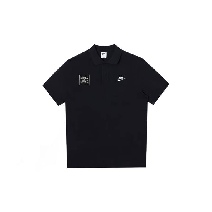 Nike Nike Dri Fit T Shirts Unisex Black Polo Collar Moderate Straight Fit