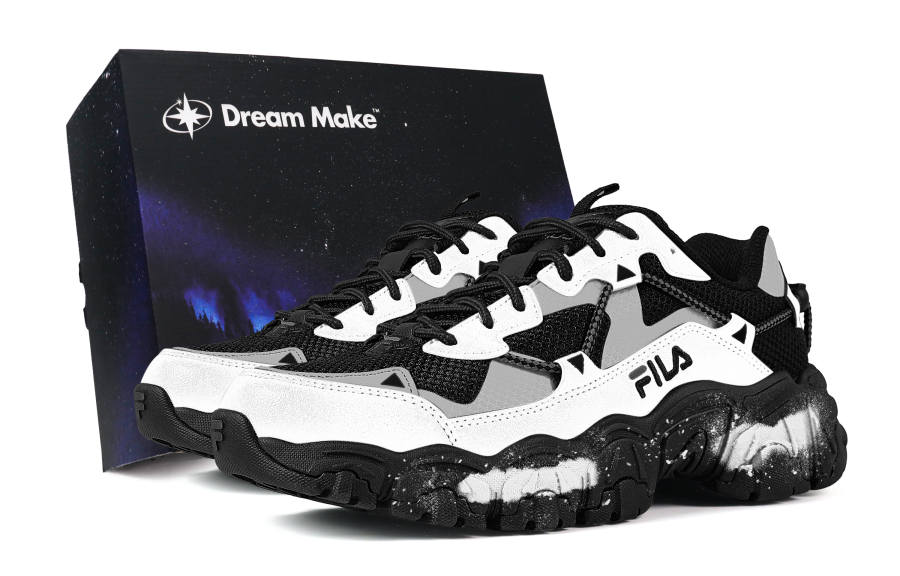 FILA Fluid Casual Shoes Unisex Low Top Black White