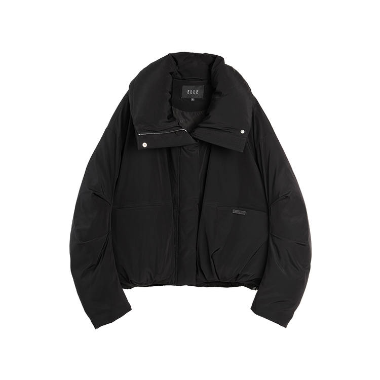 ELLE ELLE Down Jackets Women's Black Lapel Thickened Puffer Jacket