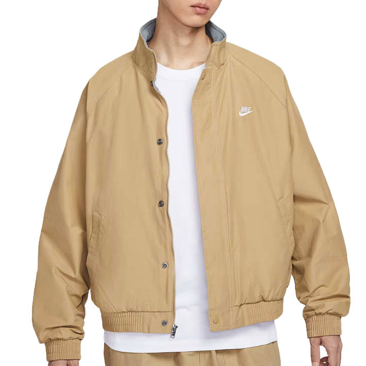 Nike Nike Club Jackets Men's Apricot Tea Brown/White Stand Collar Fleece Lined Other