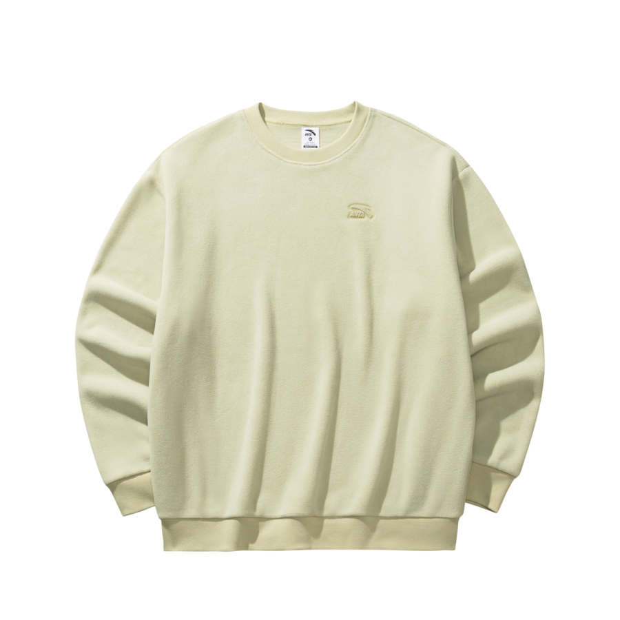 ANTA Sweatshirts Men's Cricket Yellow Green 4 Crew Neck Moderate