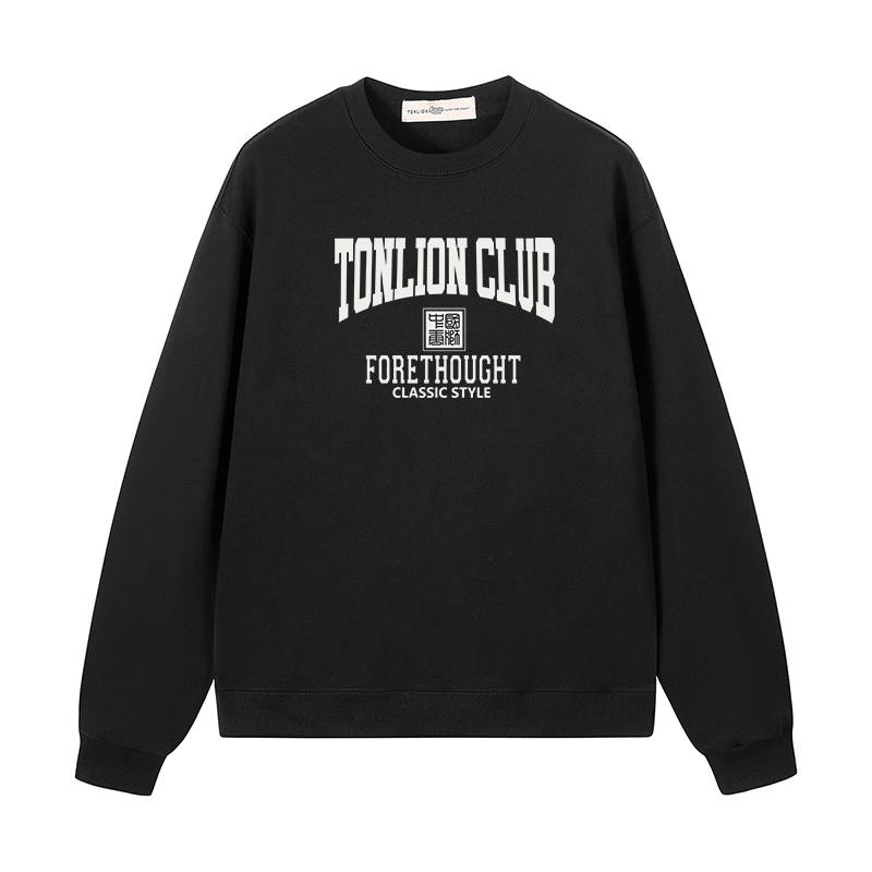 Tonlion Sweatshirts Unisex Crew Neck Moderate Heavyweight
