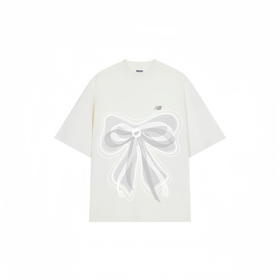 New Balance New Balance T Shirts Unisex Ivory White Crew Neck Moderate Heavyweight