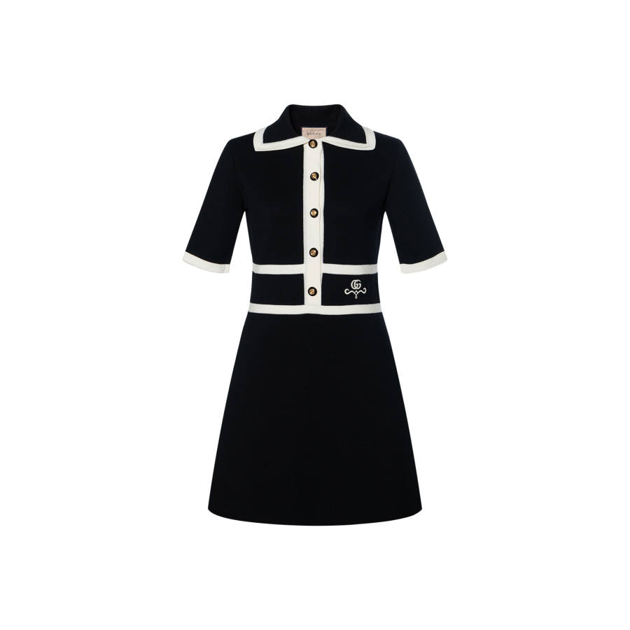 GUCCI Short Sleeved Dress Women's Black