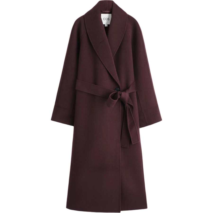 COS Coats Women's Burgundy Lapel Moderate