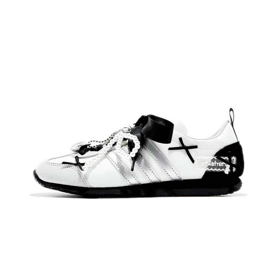 Adidas Adidas VS JOG 2.0 Wear resistant And Lightweight Low top German Army Trainers Women's Black White